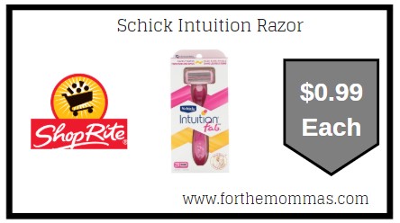 ShopRite: Schick Intuition Razor JUST $0.99 Each Starting 6/7!