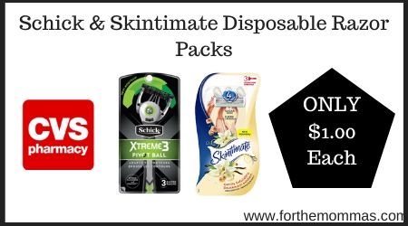 CVS: Schick & Skintimate Disposable Razor Packs