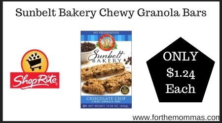 ShopRite: Sunbelt Bakery Chewy Granola Bars