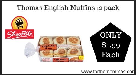 ShopRite: Thomas English Muffins 12 pack