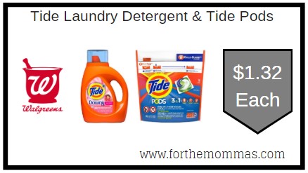 Walgreens: Tide Laundry Detergent & Tide Pods ONLY $1.32 Each Starting 6/28