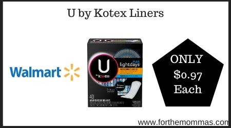 Walmart: U by Kotex Liners
