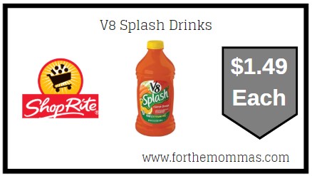 ShopRite: V8 Splash Drinks ONLY $1.49 Each