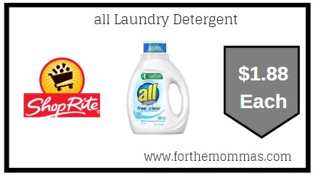 ShopRite: all Laundry Detergent Just $1.88 Each Starting 6/7!