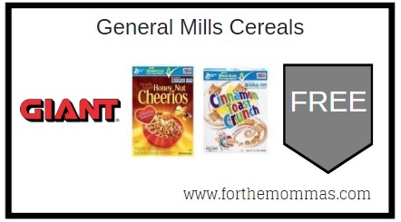 Giant: General Mills Cereal as low as FREE Starting 7/3!
