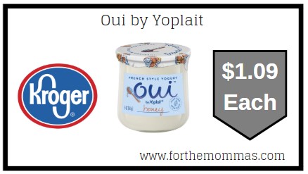 Kroger: Oui by Yoplait ONLY $1.09