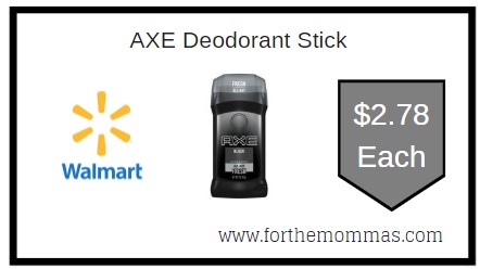 Walmart: AXE Deodorant Stick ONLY $2.78 Each 