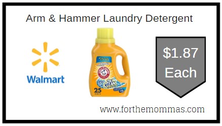 Walmart: Arm & Hammer Laundry Detergent ONLY `$1.87 Each
