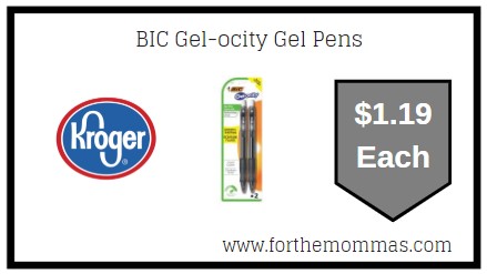 Kroger: BIC Gel-ocity Gel Pens ONLY $1.19 {Kroger Digital Coupon}