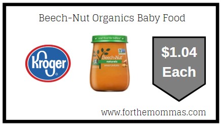 Kroger: Beech-Nut Organics Stage 1 Baby Food $1.04 {Kroger Digital Coupon}