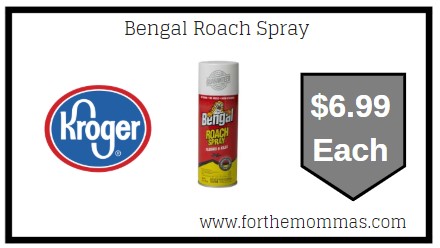 Kroger: Bengal Roach Spray $6.99 Each {Kroger Digital Coupon}