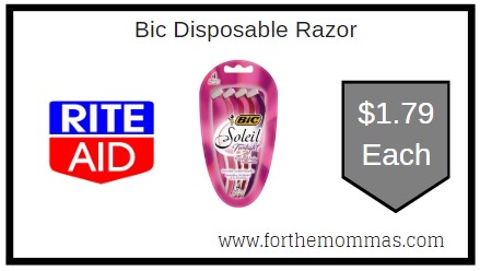 Rite Aid: Bic Disposable Razor ONLY $1.79