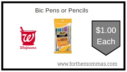 Walgreens: Bic Pens or Pencils ONLY $1.00 Each Thru 7/25