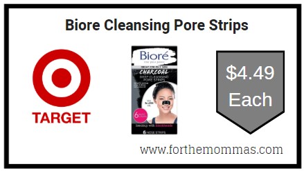 Target: Biore Charcoal Deep Cleansing Pore Strips $4.49