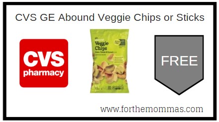 FREE CVS GE Abound Veggie Chips or Sticks at CVS Today!!
