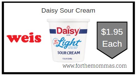 Weis: Daisy Sour Cream ONLY $1.95 Each