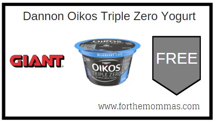 Giant: FREE Dannon Oikos Triple Zero Yogurt 