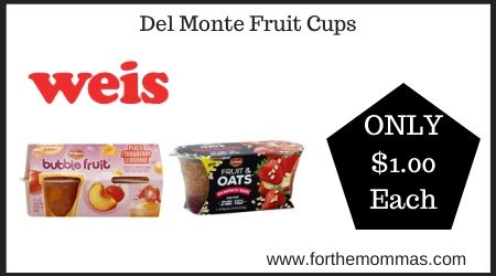 Weis: Del Monte Fruit Cups