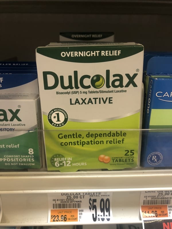 FREE Dulcolax Laxative Product  at Giant 