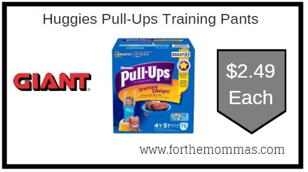 Giant: Huggies Pull-Ups Training Pants ONLY $2.49 Each & More Starting 7/26!