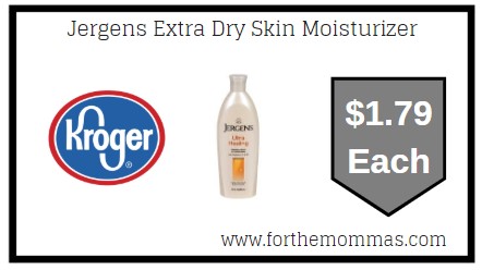 Kroger: Jergens Extra Dry Skin Moisturizer $1.79 {Kroger Digital Coupon}