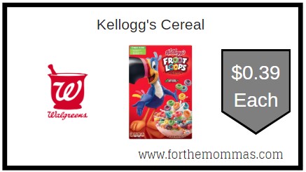 Walgreens: Kellogg's Cereal ONLY $0.39 Each Thru 7/18
