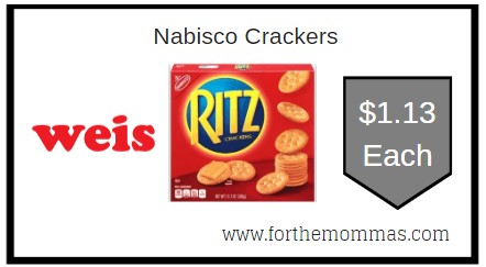 Weis: Nabisco Crackers ONLY $1.13 Each 