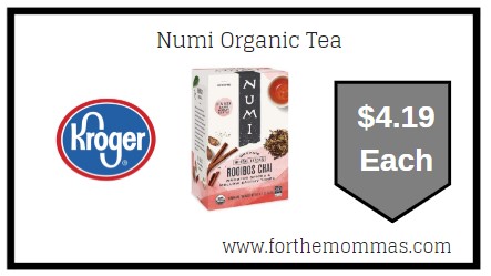 Kroger: Numi Organic Tea $4.19 {Kroger Digital Coupon}