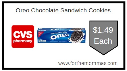 CVS: Oreo Chocolate Sandwich Cookies $1.49 Each