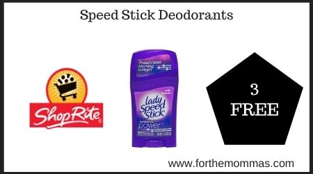 ShopRite: 3 FREE Speed Stick Deodorants