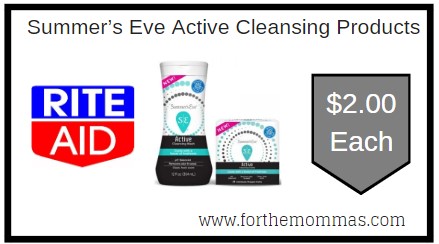 Summer’s Eve Active Cleansing Products ONLY $2 Each 