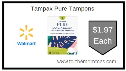 tampax tampons pure walmart each