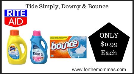 Rite Aid: Tide Simply, Downy & Bounce