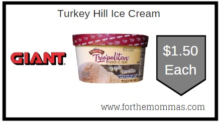 Giant: Turkey Hill Ice Cream Just $1.50 Each