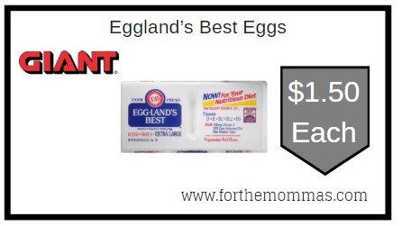 Giant: Eggland’s Best Eggs Just $1.50 Each 