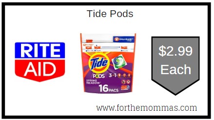 Rite Aid: Tide Pods ONLY $2.99 Each Thru 7/25