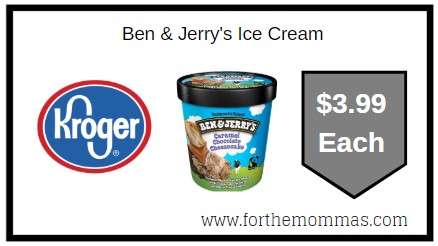 Kroger: Ben & Jerry's Ice Cream ONLY $3.99 Each {Kroger Digital Coupon}