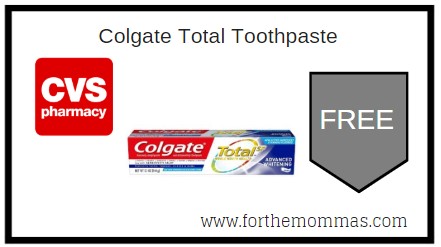 CVS: Free Colgate Total Toothpaste 