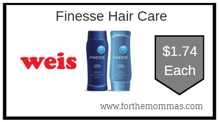 Weis: Finesse Hair Care ONLY $1.74 Each Thru 8/27