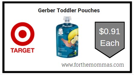 Target: Gerber Toddler Pouches ONLY $0.91