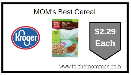 Kroger: MOM's Best Cereal $2.29 {Kroger Digital Coupon}