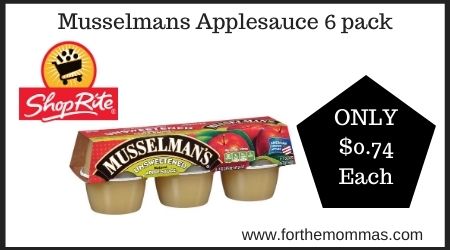 ShopRite: Musselmans Applesauce 6 pack