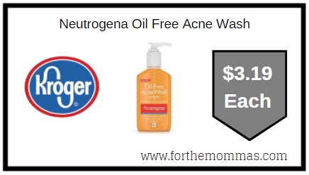 Kroger: Neutrogena Oil Free Acne Wash $3.19 {Kroger Digital Coupon}