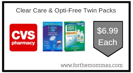 CVS: Clear Care & Opti-Free Twin Packs ONLY $6.99