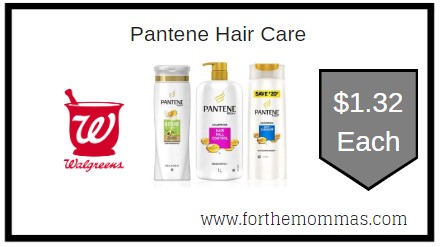 Walgreens: Pantene Hair Care ONLY $1.32 Each Thru 8/8