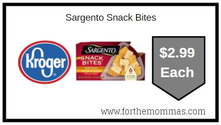 Kroger: Sargento Snack Bites $2.99 {Kroger Digital Coupon}