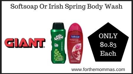 Giant: Softsoap Or Irish Spring Body Wash