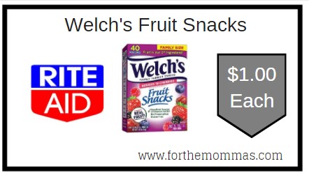 Rite Aid: Welch's Fruit Snacks ONLY $1.00 Each