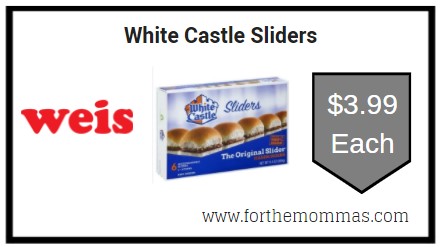 Weis: White Castle Sliders ONLY $3.99 Each 