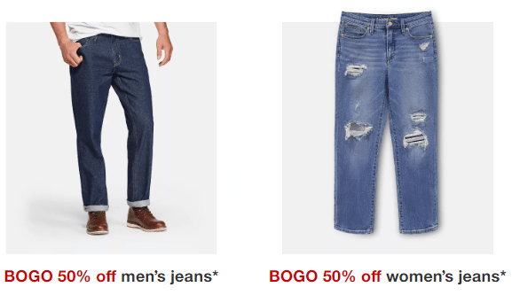 Target: BOGO50% Off on Women's and Men's Jeans